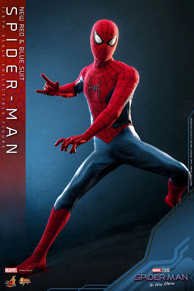 Hot Toys Spider-man: No Way Home Figurine Movie Masterpiece 1/6 Spider-man (new Red And Blue Suit) 28 Cm 12 Hot Toys Spider-man: No Way Home Figurine Movie Masterpiece 1/6 Spider-man (new Red And Blue Suit) 28 Cm – Image 12