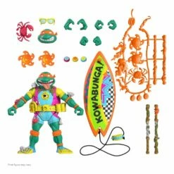 SUPER7 Les Tortues Ninja Figurine Ultimates Sewer Surfer Mike 18 Cm