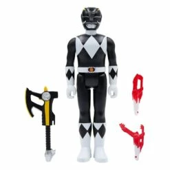 SUPER7 Mighty Morphin Power Rangers Figurine Reaction Black Ranger 10 Cm