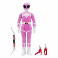 SUPER7 Mighty Morphin Power Rangers Figurine Reaction Pink Ranger 10 Cm
