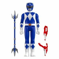 SUPER7 Mighty Morphin Power Rangers Reaction Figurine Wave 3 Blue Ranger 10 Cm