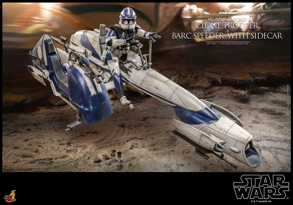 Hot Toys Star Wars The Clone Wars Figurine 1/6 Heavy Weapons Clone Trooper & Barc Speeder With Sidecar 30 Cm 2 Hot Toys Star Wars The Clone Wars Figurine 1/6 Heavy Weapons Clone Trooper & Barc Speeder With Sidecar 30 Cm – Image 2