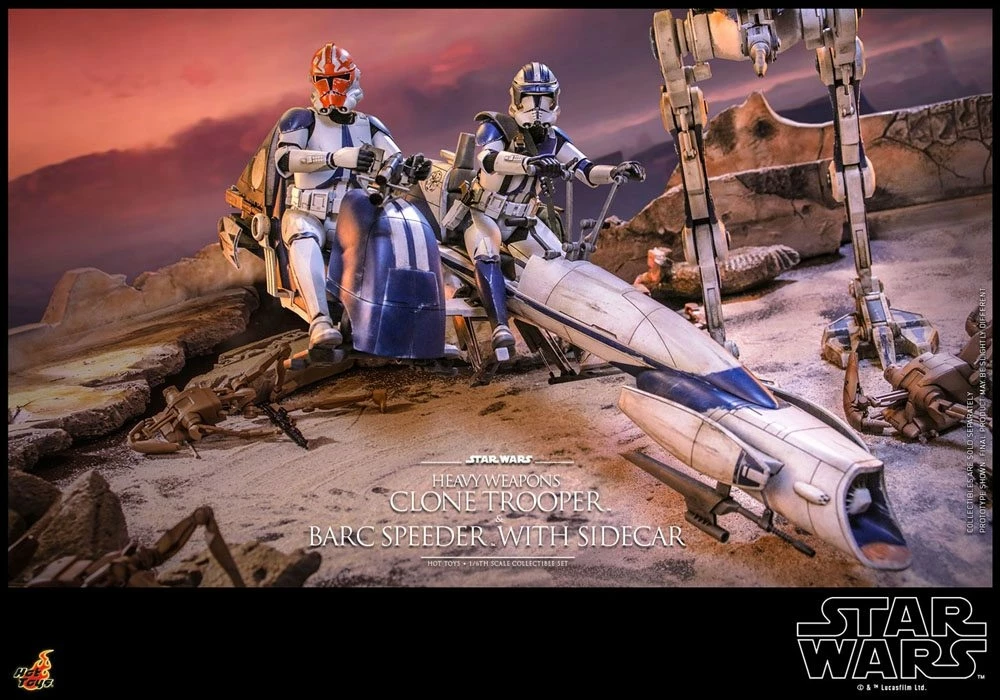 Hot Toys Star Wars The Clone Wars Figurine 1/6 Heavy Weapons Clone Trooper & Barc Speeder With Sidecar 30 Cm 3 Hot Toys Star Wars The Clone Wars Figurine 1/6 Heavy Weapons Clone Trooper & Barc Speeder With Sidecar 30 Cm – Image 3