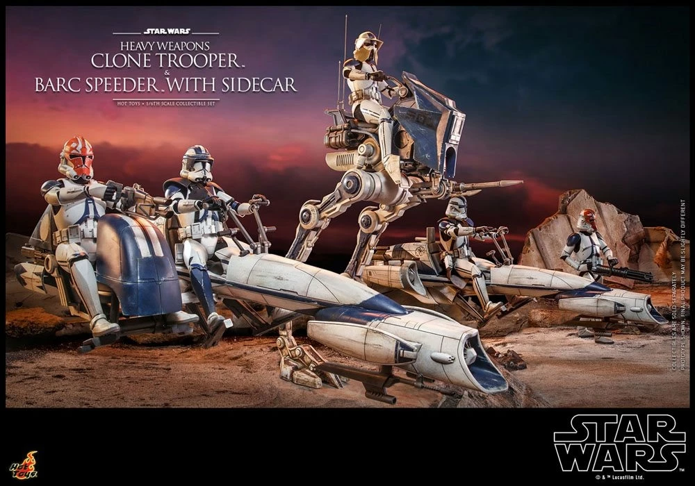 Hot Toys Star Wars The Clone Wars Figurine 1/6 Heavy Weapons Clone Trooper & Barc Speeder With Sidecar 30 Cm 4 Hot Toys Star Wars The Clone Wars Figurine 1/6 Heavy Weapons Clone Trooper & Barc Speeder With Sidecar 30 Cm – Image 4