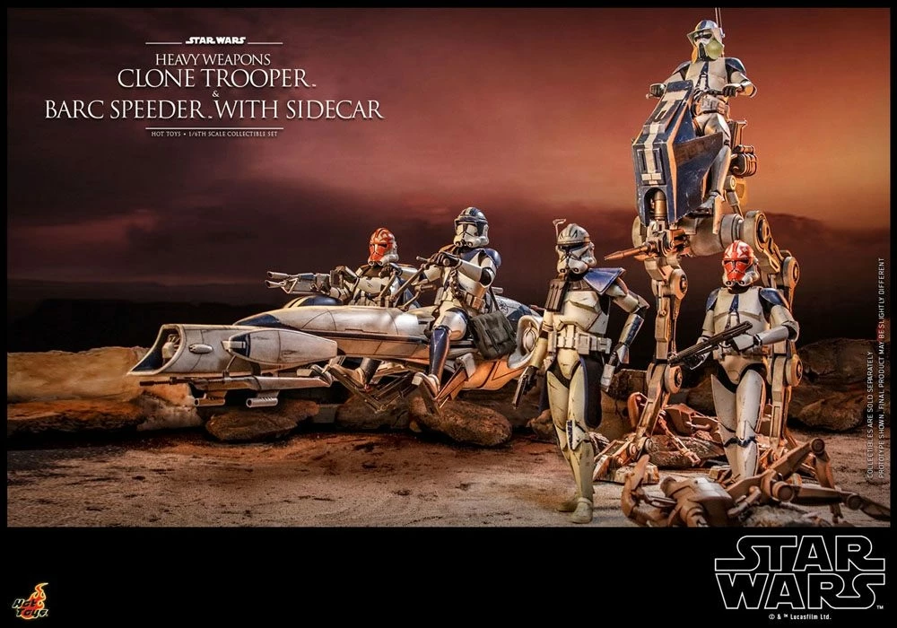 Hot Toys Star Wars The Clone Wars Figurine 1/6 Heavy Weapons Clone Trooper & Barc Speeder With Sidecar 30 Cm 5 Hot Toys Star Wars The Clone Wars Figurine 1/6 Heavy Weapons Clone Trooper & Barc Speeder With Sidecar 30 Cm – Image 5