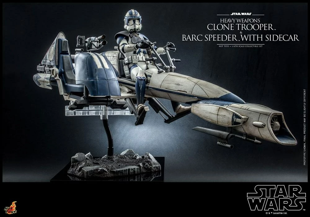 Hot Toys Star Wars The Clone Wars Figurine 1/6 Heavy Weapons Clone Trooper & Barc Speeder With Sidecar 30 Cm 8 Hot Toys Star Wars The Clone Wars Figurine 1/6 Heavy Weapons Clone Trooper & Barc Speeder With Sidecar 30 Cm – Image 8