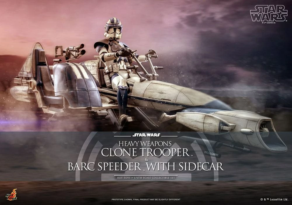 Hot Toys Star Wars The Clone Wars Figurine 1/6 Heavy Weapons Clone Trooper & Barc Speeder With Sidecar 30 Cm 9 Hot Toys Star Wars The Clone Wars Figurine 1/6 Heavy Weapons Clone Trooper & Barc Speeder With Sidecar 30 Cm – Image 9